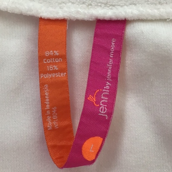 Jenni By Jennifer Moore White Terry Romper Size Large NEW - Picture 2 of 3